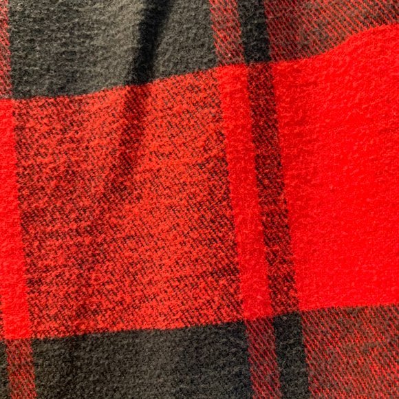 Grunge cotton Gap flannel plaid shirt red and black size M pre-owned good cond - Picture 6 of 10